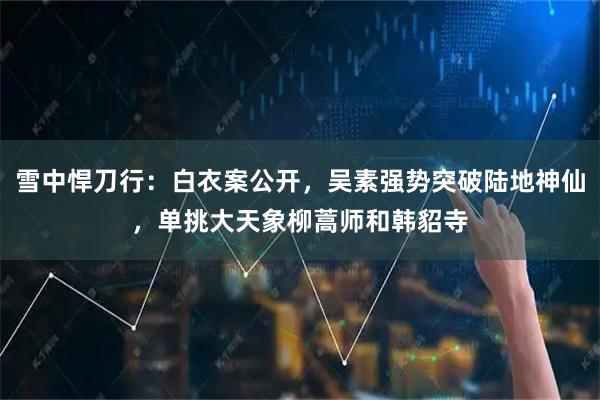 雪中悍刀行：白衣案公开，吴素强势突破陆地神仙，单挑大天象柳蒿师和韩貂寺
